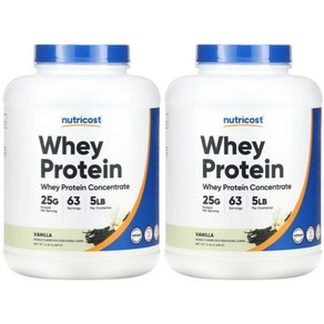 뉴트리코스트 웨이 프로틴 콘센트레이트 Whey Potein Concentate 바닐라 5LB 2268g 2개, 2.268kg