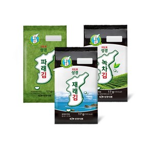 [성경김] [성경식품 도시락김 인기세트(총15봉)]재래(17g)*5봉+녹차(17g)*5봉+, 1개, 상세 설명 참조