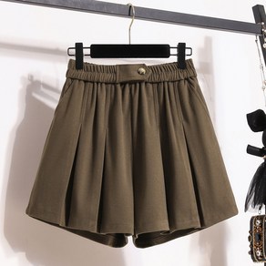 여성 모직 반바지 허리 밴딩 주름 치마바지 Women's shorts 8K036