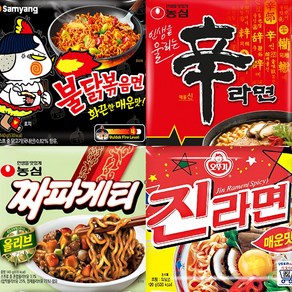 [맛슐랭] 신라면 5+불닭볶음면 5+짜파게티 5+진라면 5, 1세트