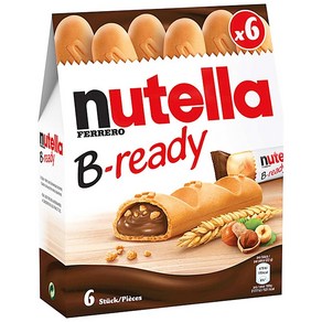 Nutella 누텔라 B Ready 헤이즐넛 코코아 스프레드 와플 비스킷 스낵 개입 4팩, 4개