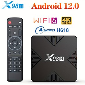 스마트 TV 박스 X98H Allwinne H618 쿼드 코어 안드로이드 12.0 4GB 32GB Wifi6 4K 미디어 플레이어 스마트 셋톱 박스 2GB 16GB, 2GB/16GB, 1개