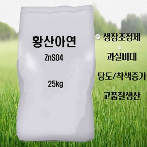 황산아연 25kg 대용량 황변현상예방 과실불규칙예방 잎좁아지는현상예방 비료원료 미량요소 황산아연비료원료, 1개