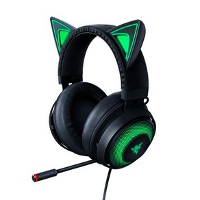 RAZER 유선 헤드셋 크라켄 키티 Kaken Kitty 블랙