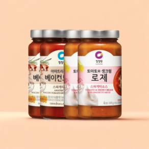 청정원 스파게티소스 로제 베이컨 토마토, 600g, 4개