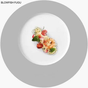 BLOWFISH FUGU 북유럽 가정용 접시 양식 접시스테이크 접시아침 샐러드 접시+랜덤 사은품, 화이트, 1개