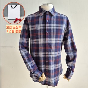 [매장 정품] 닥스 DAKS 남성용 면 백프로 긴팔 슬림핏 기모 체크셔츠 가을겨울 남방 선물 포장제 동봉 선물용