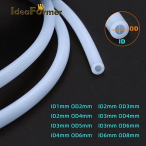 테프론 호스 튜브 파이프 화이트 PTFE 1M 1mm 2mm 3mm 4mm 6mm 8mm, ID3mm OD6mm, 5)ID3mm OD6mm