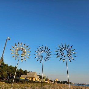 정원 바람개비 윈드밀 소품 정원꾸미기 장식 마당꾸미기 정원바람개비, 골드