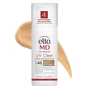 EltaMD UV 클리어 틴티드 페이스 자외선 차단제 SPF 46 48g, 1개