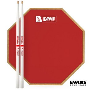 ※한정판※ EVANS 에반스 리얼필 연습패드 12인치-바니 비츠 (RF12G-RED-RS5A), 추가 안함, 1개