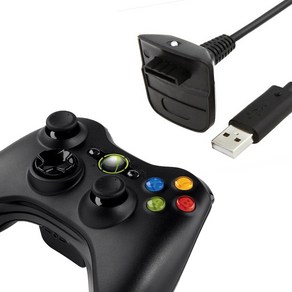 XBOX360 컨트롤러 패드 배터리 유선 충전 케이블, 화이트, 1개