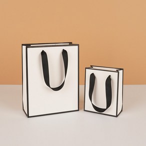 고급 선물 답례품 미니 쇼핑백, 블랙&화이트