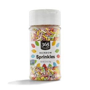 365 by Whole Foods Maket Rainbow Spinkles Vegan 2 Whole Foods Maket의 365 레인보우 스프링클 비건 2.75온, 1개, 77g