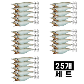 눈에번쩍 바다에번쩍 네츄럴 수평 왕눈이에기 25개세트 문어 쭈꾸미 갑오징어에기, 브라운 꽁치 무늬 25개세트, 25개