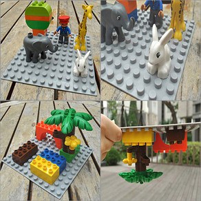 [더뻔뻔] 큰블럭용 블록판 모음, 연베이지색(듀플로놀이판19cm*19cm), 1개