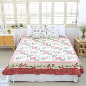 리앤데코 순면 부엉이 면카페트 110X205CM 침대패드 봄침구