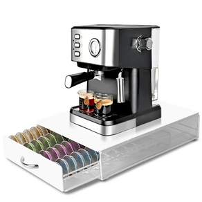 모던마켓 홈 수납정리 프리미엄 탄소강 다용도 커피머신 스탠드 캡슐커피 수납정리함 40구, 1개, 화이트