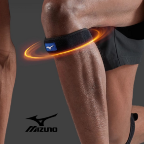 미즈노 무릎보호대 밴드 슬개골 슬개건 아대 관절 러닝 헬스, 블랙, 2개