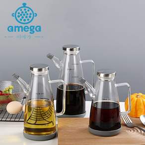 AMEGA 내열 유리 기름 주전자 누출 방지 기름병, 750ml, 1개