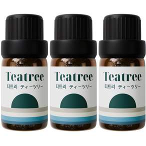 1+1+1 천연 유기농 아로마오일 에센셜오일, 3개, 10ml, 유기농 티트리오일