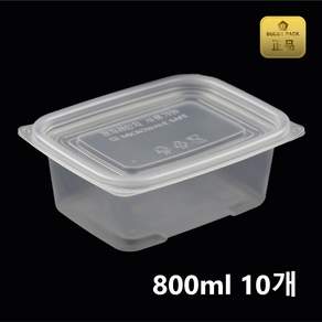 버디팩 투명 밀폐 사각죽용기 대, 1개, 10세트