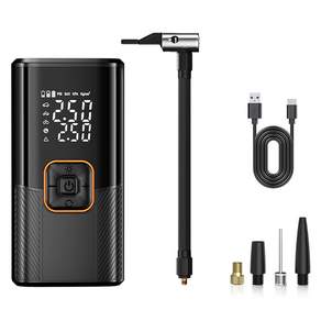 PCMOS 다기능 차량용 디지털 공기 펌프 018, 블랙, 1개