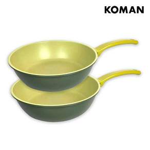 코맨 인덕션 샤인그린 IH 세라믹코팅 궁중팬 28cm 2개 (가스레인지 겸용)