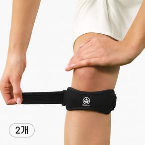 힐앤핏 러닝 슬개골 무릎보호대, BLACK, 2개