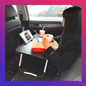 지티오비 접이식 차량용 테이블 자동차테이블 차량노트북거치대, 블랙, 1개