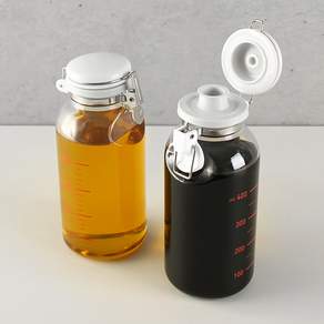 셀러메이트 눈금 밀폐 유리병 500ml, 500ml [눈금 원터치형], 1개