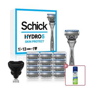 쉬크 하이드로5 스킨프로텍트 면도기 기획팩 (핸들1+날13입+커버1) + 쉐이빙 폼, 1개