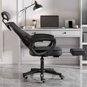 유니케이 게이밍 컴퓨터 사무실 공부 편한 학생 회의용 책상 메쉬 사무용의자 발받침대 UNIK707, 블랙바디발받침대