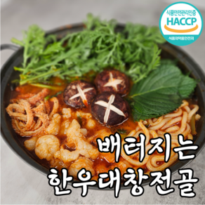 한우대창전골 간편식 밀키트 캠핑음식 술안주 야식, 1개, 1kg