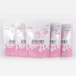 [맘스] 요거트 과자 첨가물ZERO 딸기70%와 요거트로만 만든 유아 간식 요거 딸기, 딸기맛, 5개, 17g