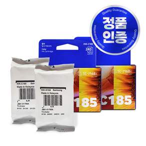 삼성 INK-C185(컬러) 정품 번들(박스만없음) 잉크2개 묶음/호환프린터 SL-J1680 J1683 J1685 J1780 J1785, 2개