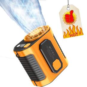 무선 휴대용 허리선풍기 캠핑 등산 골프 여행 옥외 작업 아웃도어 다용도 휴대용 선풍기 목걸이 선풍기 생활용 허리 벨트선풍기 비상 조명, 오렌지, A(5000mAh)