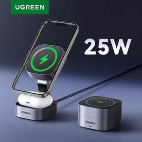 UGREEN 유그린 x 원신 시리즈 MagFlow 2-in-1 Qi2 25W 마그네틱 접이식 무선충전 스댄드 아이폰16 15 14 13 12 에어팟3 2Pro등과 호환된 무선충전기, KC-35316, 1개