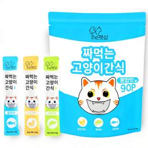 더펫샵 짜먹는 고양이 간식 츄르 대용량 혼합맛, 90개, 15g, 참치+연어+닭고기