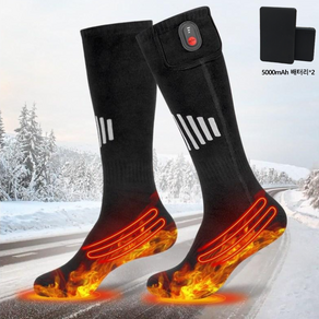 발열양말 충전식 온열양말 무선 남녀공용 USB 충전식 온열양말 3단 온도조절 따뜻한 겨울 발열 양말 세탁가능 방한양말 발열양말, 블랙