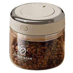 가와시마야 커피 원두 전용 밀봉 용기 500ml, 베이지 + 클리어, 1개