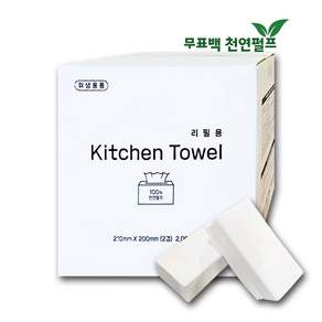 무형광 천연펄프 키친타올 리필 2천매, 1개, 2000매입