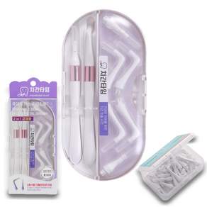 치간타임 치간칫솔 SSS SS I형 L형 리필타입 본품 전용케이스, 1세트, 48개입, 0.8mm