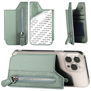 제이템 핸드폰 후면 부착 카드 수납 거치대형 포켓 카드지갑, 1개, 그린