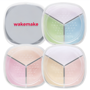 웨이크메이크 스테이 픽서 멀티 컬러 파우더(스크류타입)+브러쉬 / WAKEMAKE 톤업파우더 모공파우더, 1개, 새틴핑크