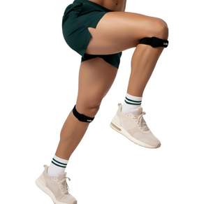 루카핏 러닝 무릎보호대 슬개골 슬개건 보호 고탄력 슬림형 실리콘 내장형 보호대 부상방지 아대 1+1, 블랙, 1세트