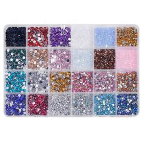 제이에스리빙 24종 3500pcs 다이아몬드 네일 큐빅파츠, 1개, 골드