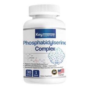 키서플리먼트 포스파티딜세린 컴플랙스 930mg 은행잎 추출물 후퍼자인 노루궁뎅이버섯 엘글루타민 알파 GPC 함유 두뇌건강, 1개, 30정