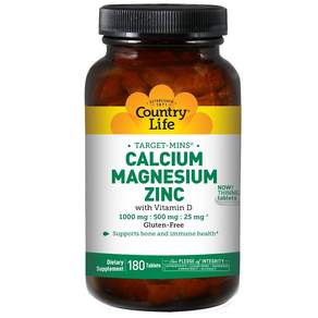 컨트리라이프 칼슘 마그네슘 징크 1000mg : 500mg : 25mg 타블렛, 180정, 1개