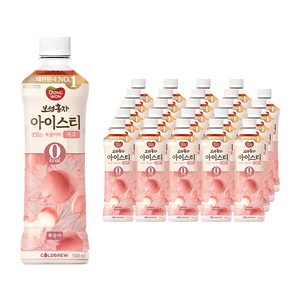 동원보성홍차 아이스티 제로 복숭아, 24개, 500ml